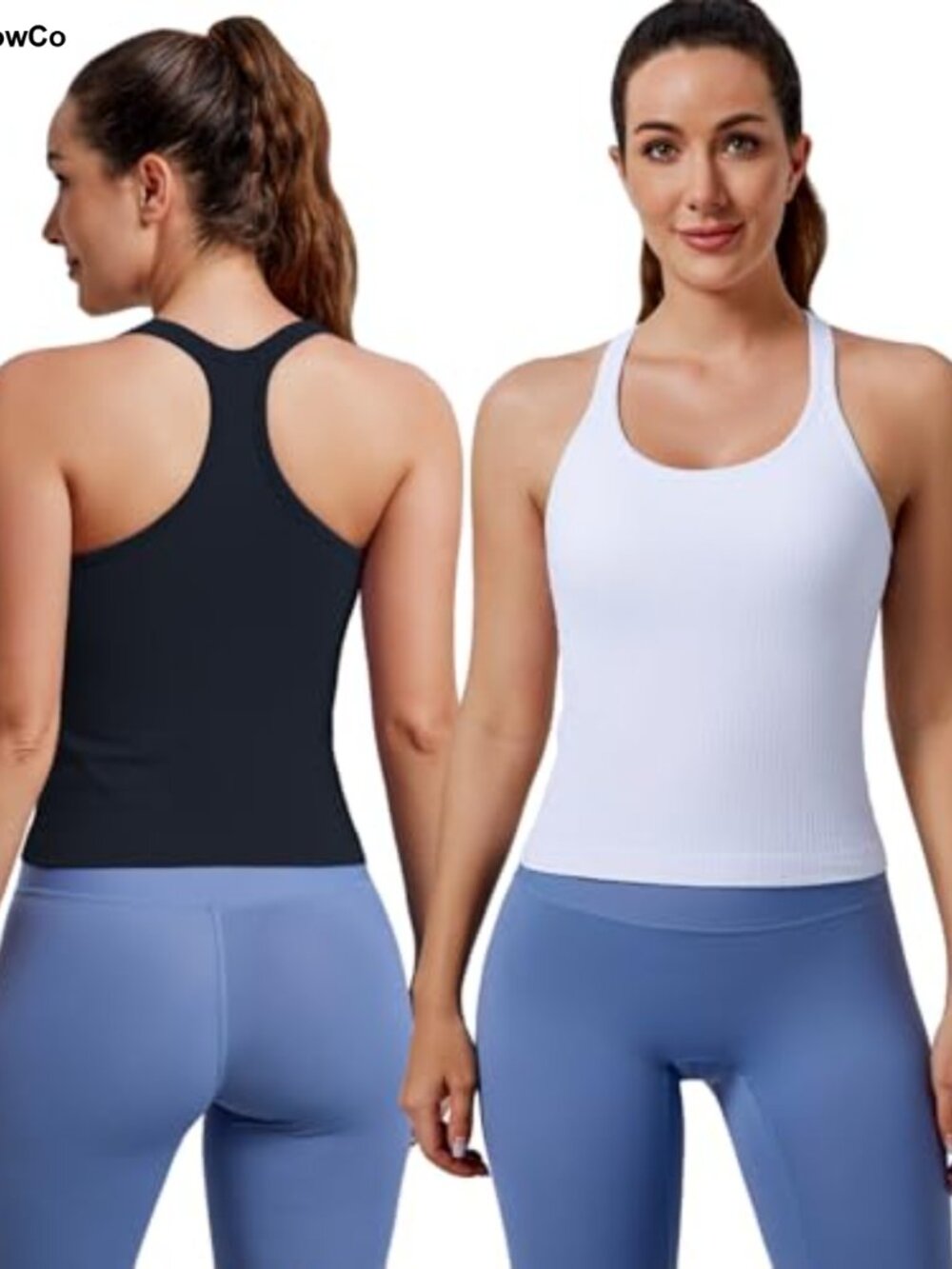 Seamless Workout Tank Top with Built in Bra Racerback